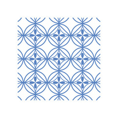 Blue and white geometric shapes. Seamless pattern design.