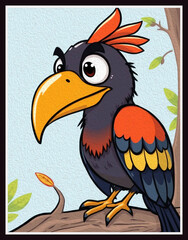 Obraz premium Bird . Oil painting . Pattern to print for wall decorations.