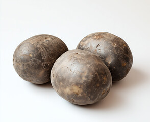 Fototapeta premium Raw Jerusalem Artichokes Group on White Background | Fresh, Healthy Root Vegetables