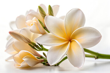 Fototapeta premium white frangipani flower generative ai