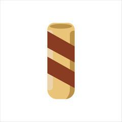 An illustration of a rolled wafer, perfect for a sweet treat.