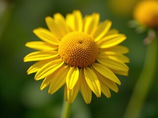 Obraz premium medicinal herbs and berries, traditional medicine Yellow flower with a brown center. The flower is surrounded by green leaves
