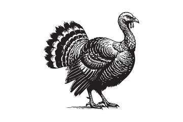 Turkey Bird Vector Illustration Farm Animal Clipart Thanksgiving Art 