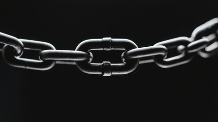 Obraz premium dramatic photo of chain link under tension, showcasing strength and resilience against pressure
