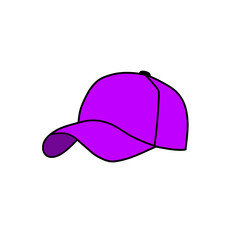 Vector illustration of a purple baseball cap