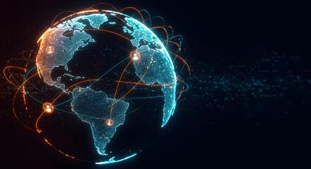 Global Network Connections A Futuristic Visualization of Worldwide Connectivity
