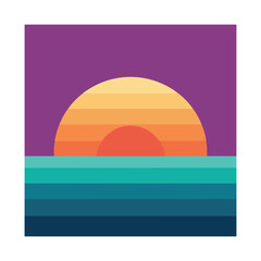 Ethereal waves sunset vector.