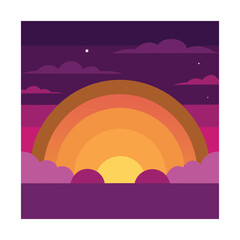  A radiant sunset vector..