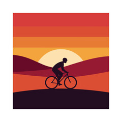Obraz premium Dreamy sunset ride vector.