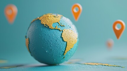 Discovering the world a gigapixel standard globe with location markers digital art environment creative viewpoint