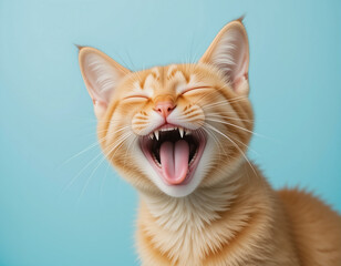 Cat Meowing with Expressive Smile