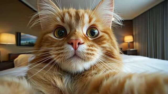 cat at hotel, holiday, travel,hotel room	