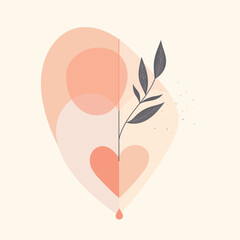 Heart and plant abstract illustration logo