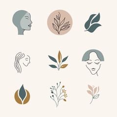 Abstract logos minimalist line art illustrations