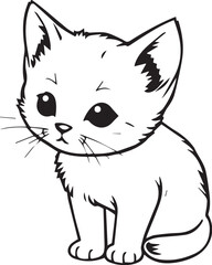 Cute kitten. Hand drawn vector illustration