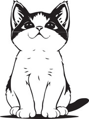 Cute kitten. Hand drawn vector illustration