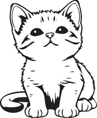 Cute kitten. Hand drawn vector illustration