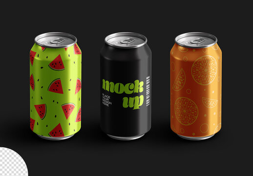 Aluminum Soda Cans Mockup