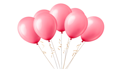 Festive Pink Balloons, Celebration Joy, Party Decor, Cut Out Transparent