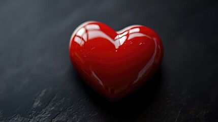 Red heart symbol on dark backdrop, conveying love and simplicity in a minimalist design