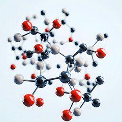 Obraz premium Molecular Structure Representation with Various Atoms in a Scientific Visualization