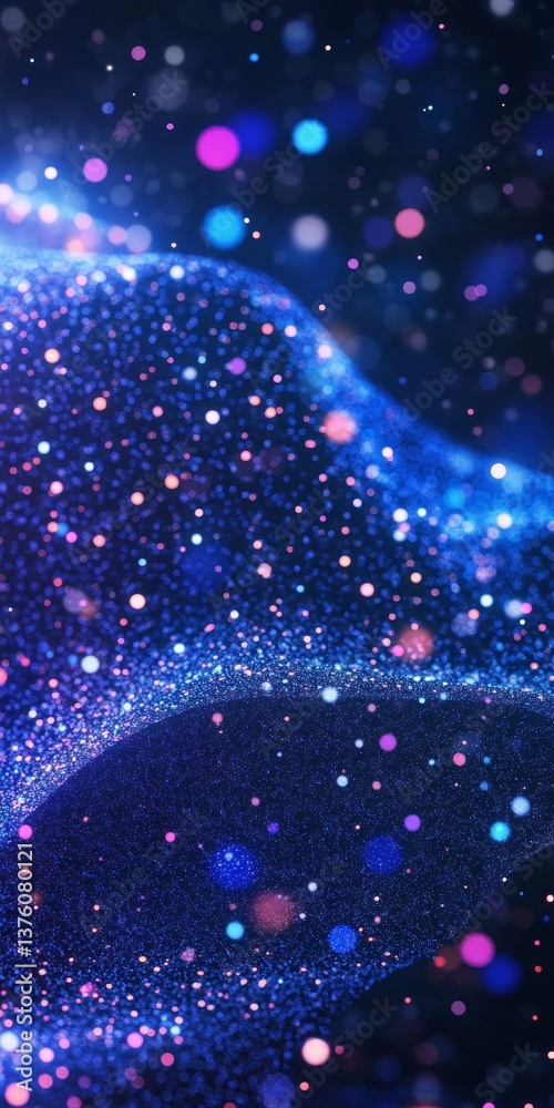 Canvas Prints abstract flow of neon glitter and particles., modern motion graphic with futuristic design