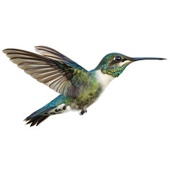 Fototapeta premium Nature's beauty close-up of hummingbird in flight in tropical forest
