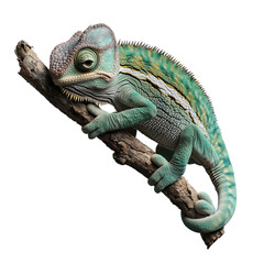 Obraz premium Chameleon climbing on branch nature scene wildlife photography