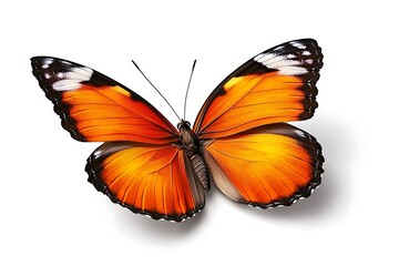 Fototapeta premium Orange Butterfly on White.