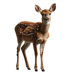 Naklejka premium Fawn grazing in tranquil forest wildlife nature serene close-up