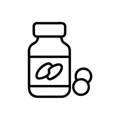 Obraz premium Supplement bottle with pills and capsules on a white background 