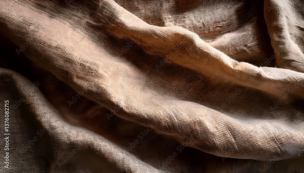 Poster soft, textured fabric draped in gentle folds, creating a warm and inviting appearance