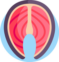 salmon Illustration on a white background