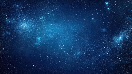 Naklejka premium Vast Cosmic Sky Filled with Twinkling Stars and Deep Blue Nebulae for Use in Astrophysics and Space Exploration