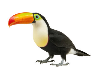 Naklejka premium Stylish full-body toucan bird on a white background, png