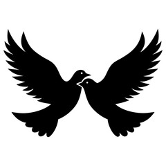 Elegant Dove Vector Silhouette | Peace Bird Illustration