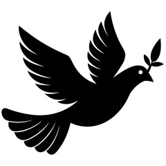 Fototapeta premium Elegant Dove Vector Silhouette | Peace Bird Illustration