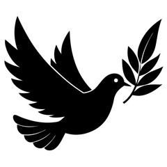 Elegant Dove Vector Silhouette | Peace Bird Illustration