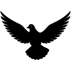 Elegant Dove Vector Silhouette | Peace Bird Illustration