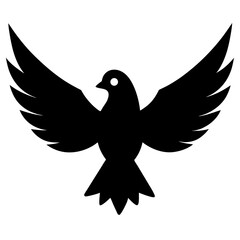 Elegant Dove Vector Silhouette | Peace Bird Illustration