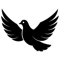Obraz premium Elegant Dove Vector Silhouette | Peace Bird Illustration