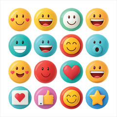 Fototapeta premium set of smiley faces