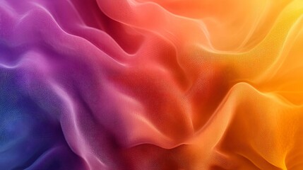 Obraz premium A vibrant, abstract wave of colors blending seamlessly, showcasing shades of purple, orange, and pink in a fluid, textured design.