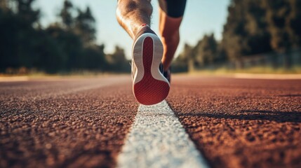 Runner's foot on track