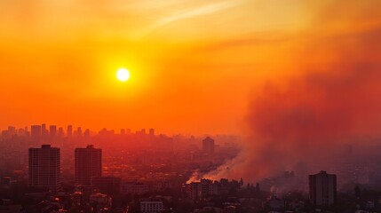Fototapeta premium Toxic Haze from Wildfire Pollution