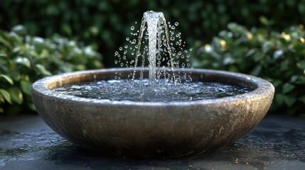 Serene Stone Water Feature Tranquil Garden Fountain with Water Splashes