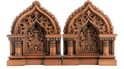 The Art of Wood Detailed Carved Bookends with a Graceful Arc Design.png