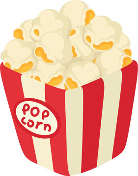 popcorn in red striped box clip art preview