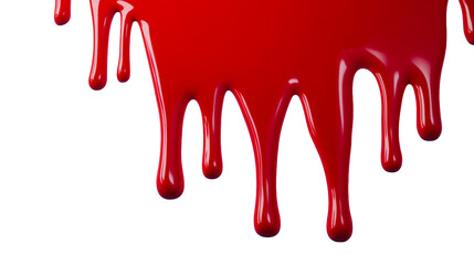 Dripping red liquid background graphic illustration effect, cut out transparent
