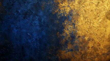 Gradient backgrounds velvet tone. A textured abstract artwork featuring a blend of deep blue and vibrant gold tones, creating a striking contrast.